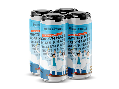 Barrel Brothers // Boats'N Haze brewery craft beer design illustration label packaging