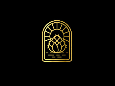 Hopulence Glass Design for Arizona Craft Beer Community beer glass branding brewery cactus craft beer glass gold logo logo succulent