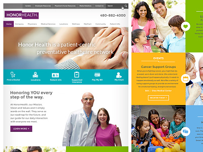 HonorHealth // Homepage healthcare homepage hospital meltmedia responsive tablet ui website