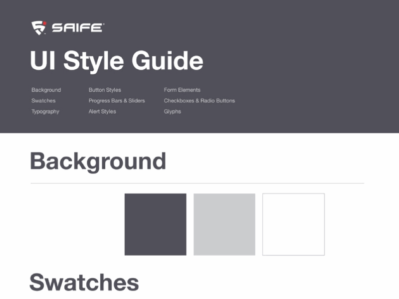SAIFE // UI Style Guide application components elements meltmedia mobile software style guide ui user interface web