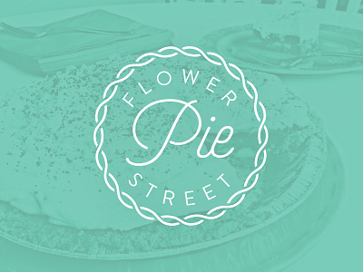 Flower Street Pie badge baking branding flower logo pasty pie seal stamp
