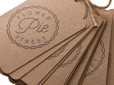 Flower Street Pie // Stamp & Kraft Tags badge bakery branding kraft logo pastry seal stamp tag