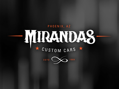 Miranda's Customs // Logo brand custom cars identity logo low rider phoenix restoration