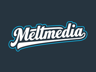 meltmedia throwback embroidery logo script sports stitching wordmark