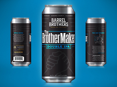 Barrel Brothers // The BrotherMaker Double IPA beer branding beer can branding brewery brother can craft beer label packaging tallboy
