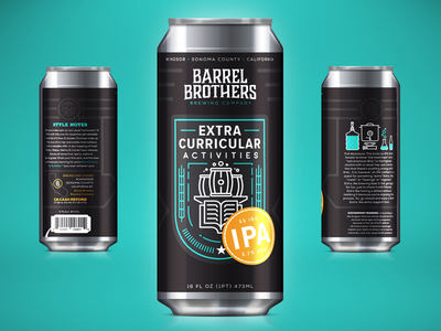 Barrel Brothers // Extra-Curricular Activities IPA beer beer branding branding brewery brother can craft beer label line art packaging tallboy