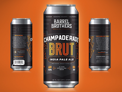 Barrel Brothers // Champaderade Brut IPA beer beer branding beer can branding brewery brut can champagne craft beer ipa label packaging