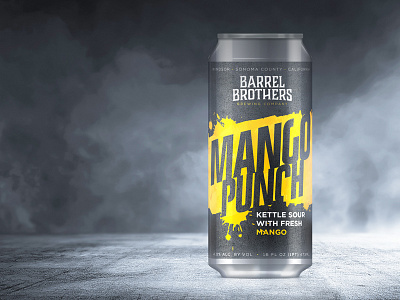 Barrel Brothers // Mango Punch Kettle Sour barrel brothers beer beer art beer branding branding brewery brewery logo craftbeer fight club package design packaging sour