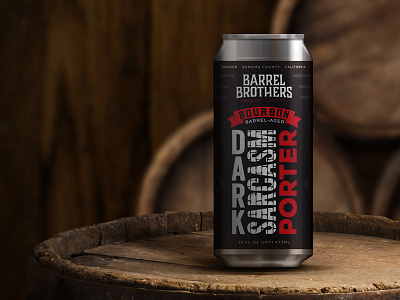 Barrel Brothers // Bourbon Barrel- Aged Dark Sarcasm Porter barrels beer branding bourbon branding brewery craft beer design label logo packaging