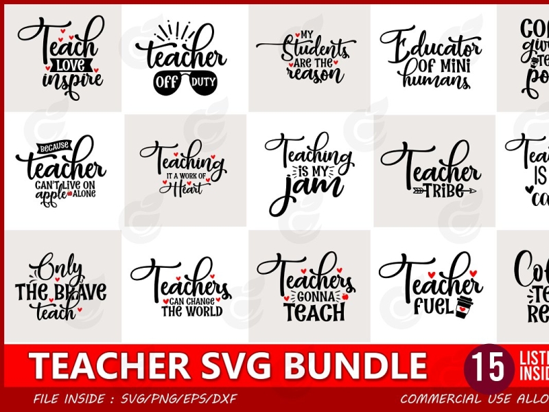 Download Teacher Svg Bundle By Craftingstudio On Dribbble