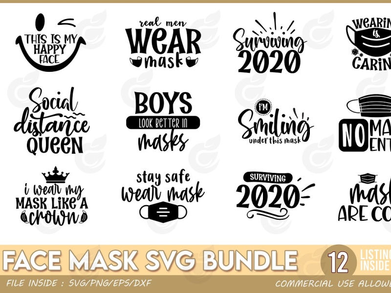 Download Face Mask Svg Bundle By Craftingstudio On Dribbble