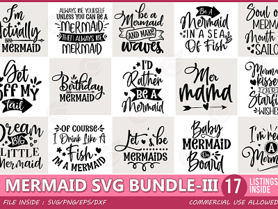 Download Mermaid Svg Bundle Iii By Craftingstudio On Dribbble