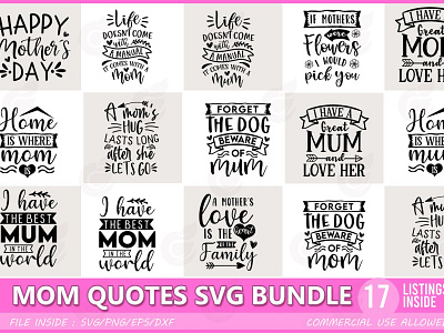 funny mom quotes svg bundle by CraftingStudio on Dribbble