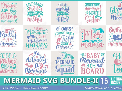 Download Mermaid Svg Bundle Ii By Craftingstudio On Dribbble