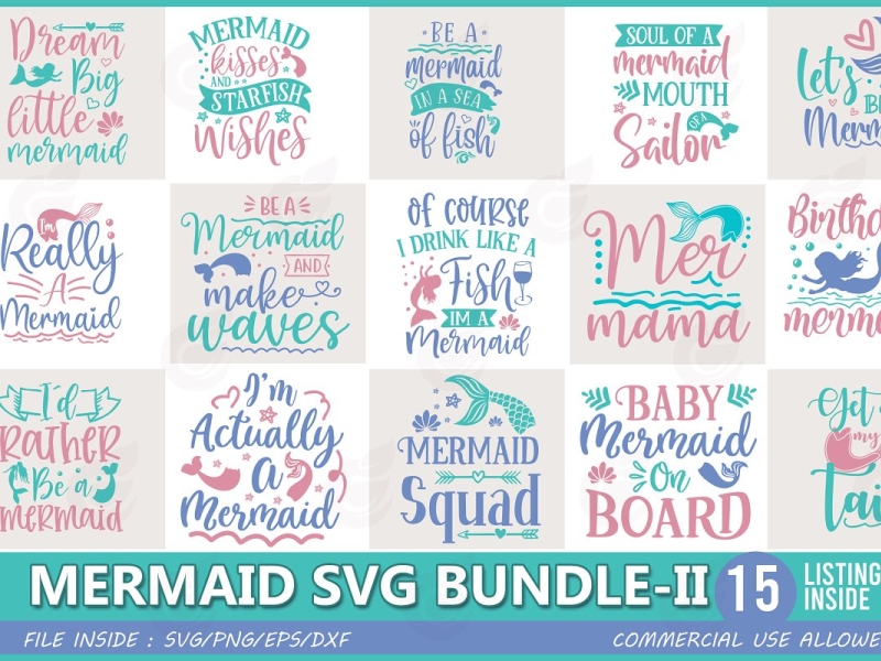 Mermaid Svg Bundle Ii By Craftingstudio On Dribbble