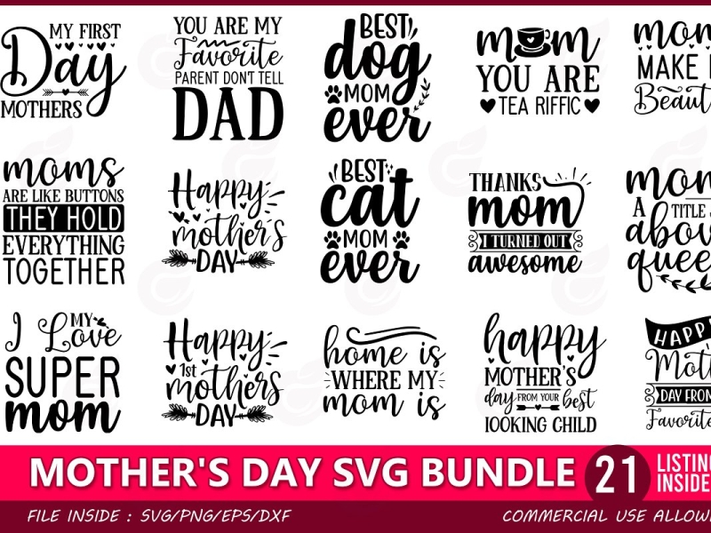 Download Mothers Day Svg Bundle By Craftingstudio On Dribbble SVG, PNG, EPS, DXF File