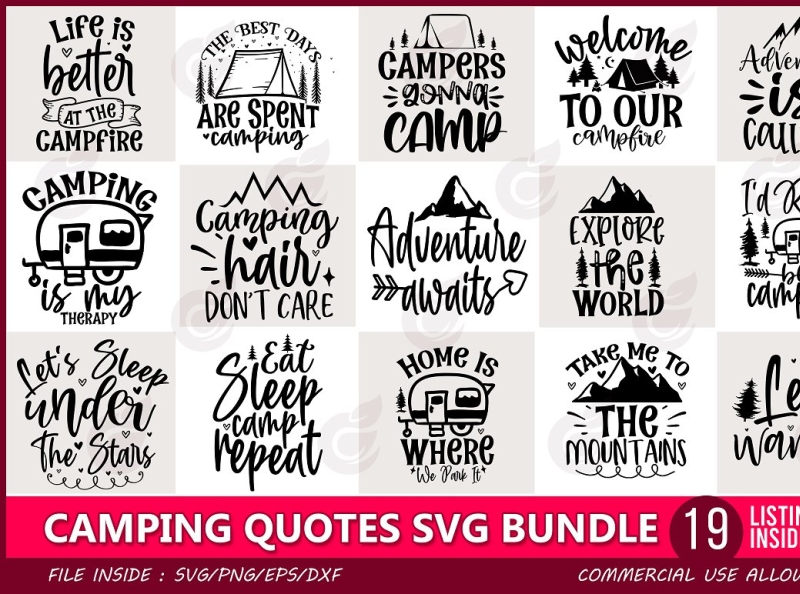 Download Camping Quotes Svg Bundle By Craftingstudio On Dribbble