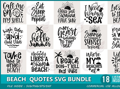 beach quotes svg bundle