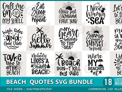 beach quotes svg bundle