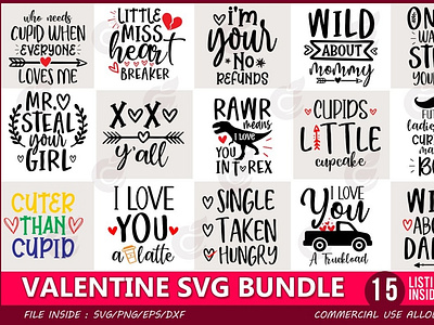 Download Valentine Svg Bundle By Craftingstudio On Dribbble