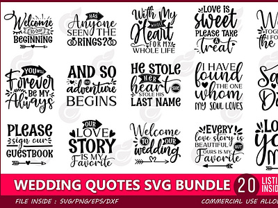 Download Wedding Quotes Svg Bundle By Craftingstudio On Dribbble