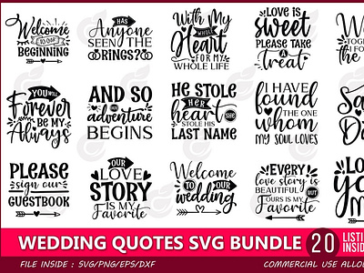 wedding quotes svg bundle