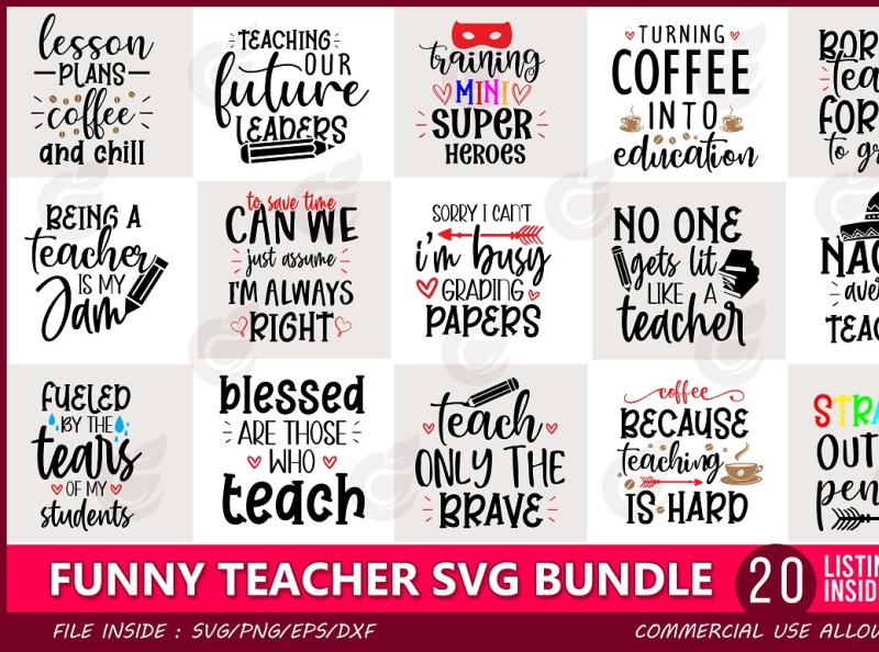 Download Funny Teacher Svg Bundle By Craftingstudio On Dribbble