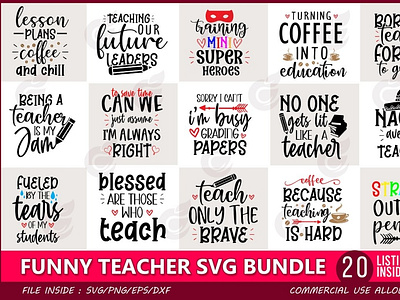 Download Funny Teacher Svg Bundle By Craftingstudio On Dribbble