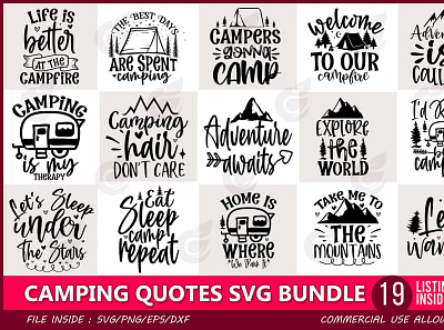 camping quotes svg bundle