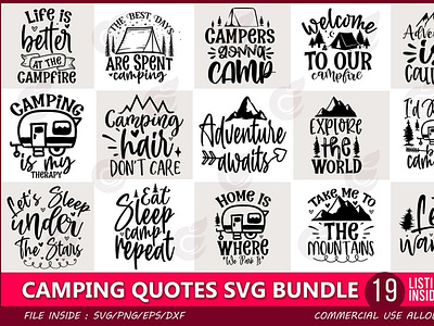 camping quotes svg bundle