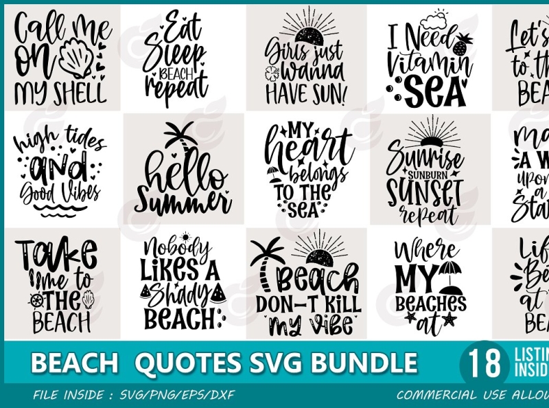 Download Beach Quotes Svg Bundle By Craftingstudio On Dribbble