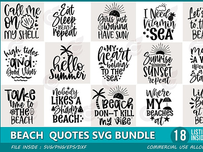 beach quotes svg bundle
