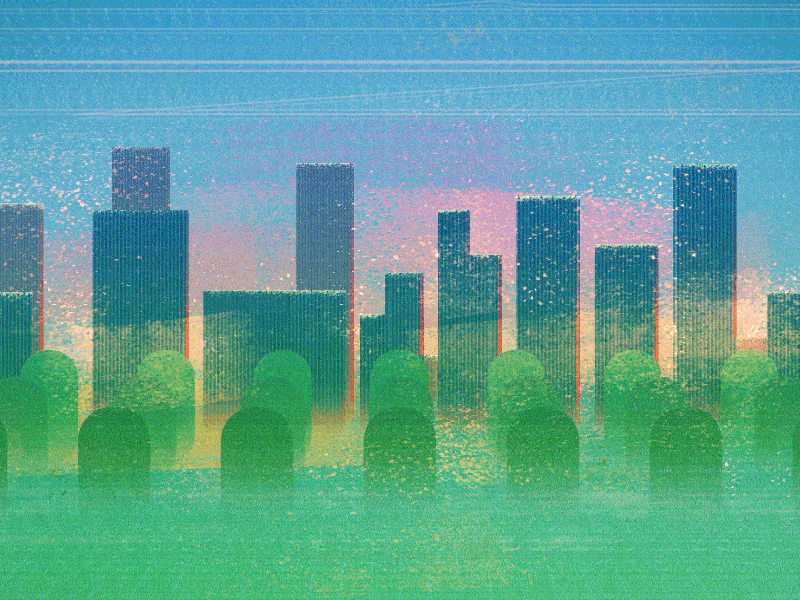 City after effects city colorful illustrator photoshop shapes simple textures