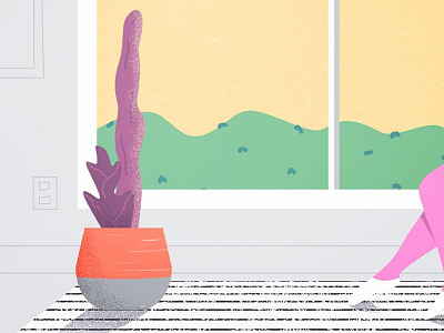 Room illustration illustrator photoshop plant planter room rug texture window