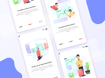 On Boarding - Trading App design display gradation graph illustration onboarding people trading platform ui