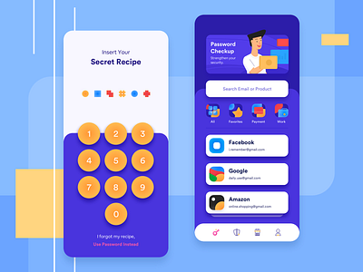 Exploration - Password Manager application design icon design illustration layout design password manager security app ui