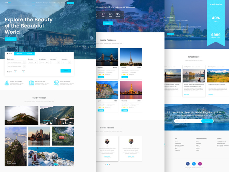 Tournest - Travel Agency responsive HTML5 Website Template ...