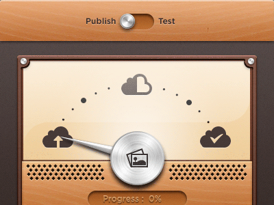 Wooden Dial with Animated Layerstyles animated layer styles cloud dial meter steel ui upload wood