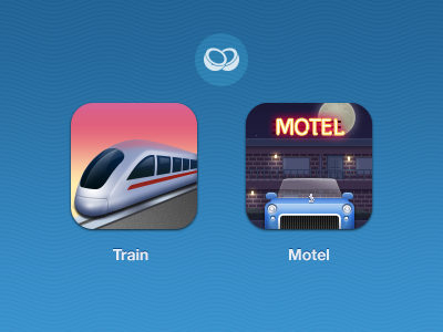 Train Motel iOS Icons icons ios moon motel train twilight