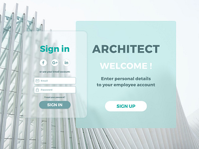 Sign in page for Architect company ui