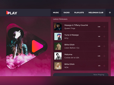 Music player for web - Play UI design typography ui ux