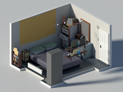 Bedroom 3d bedroom blender blender3d design digital digitalart house render style