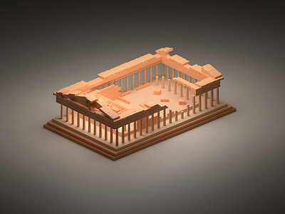 Parthenon art athens design fun greek isometric low parthenon poli poly room temple