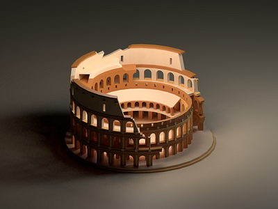 Colosseum 3d ancient blender blender3d color creative design designs digital digitalart low poly render rome simple soft style