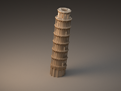 Leaning Tower of Pisa 3d ancient civilisations creative isometric leaning light low of pisa poli render stone timelapse tower