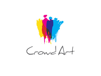 Crowd Art abstract brush brushstroke crowd logo paint people