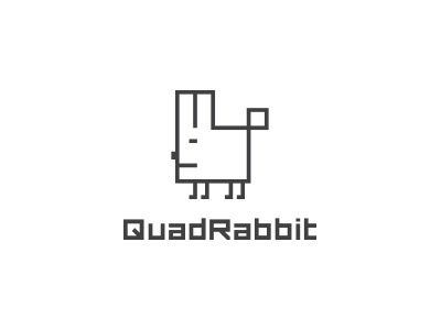 QuadRabbit bunny cartoon line logo rabbit serious simple square