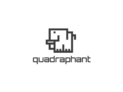 Quadraphant animal decorative elephant line logo square