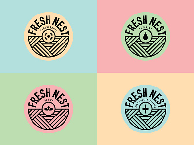 Fresh Nest clean colors fresh icons logo nest services