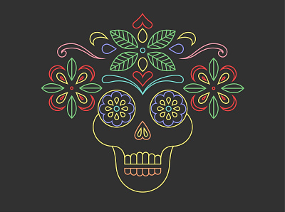 Día de los muertos coloful dayofthedead design día de muertos graphic design halloween illustration vector